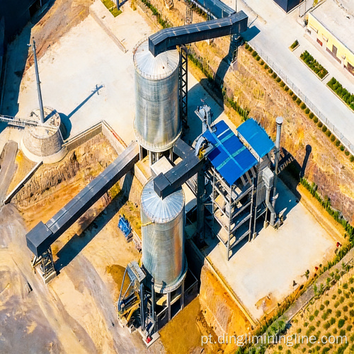 Planta intensiva de produção de areia seca tipo torre